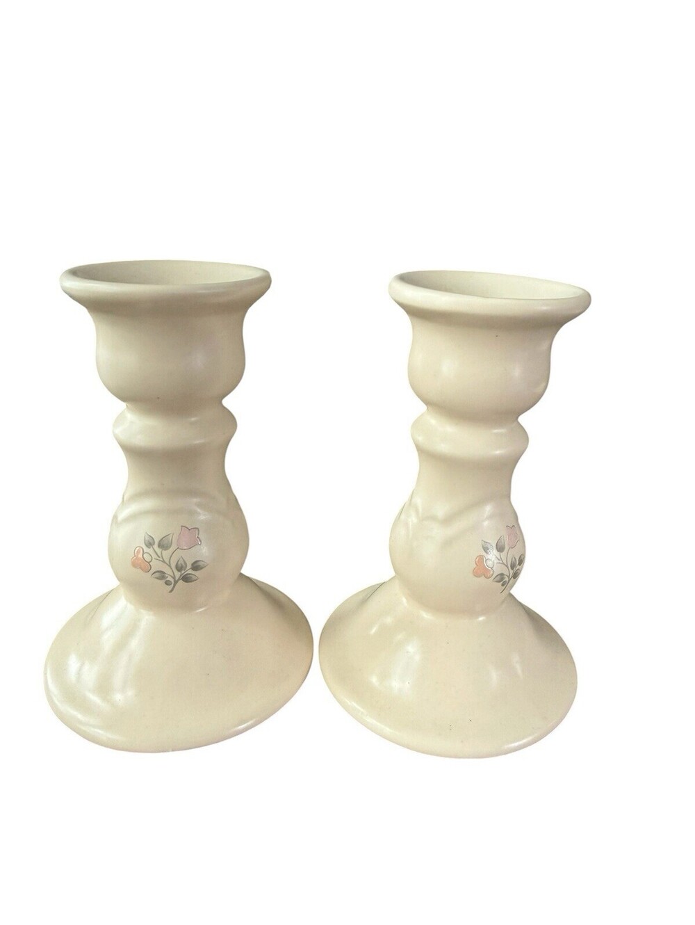 Pfaltzgraff Pair Of Candlesticks Remembrance Pattern 5” Tall